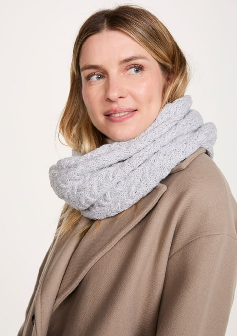 Écharpe tour de cou Newport Aran Cable - Gris plume