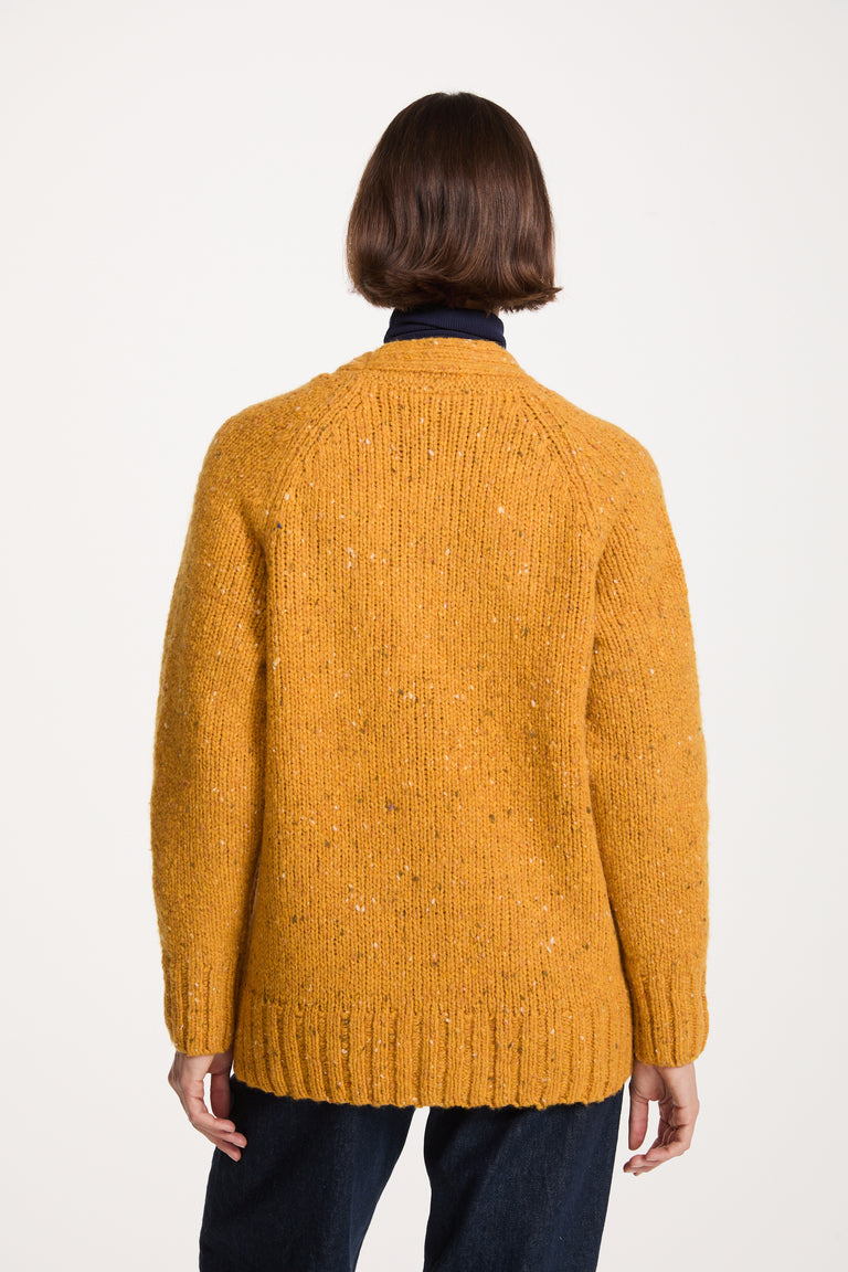 Bonny Glen Ladies Tweed Cardigan - Yellow