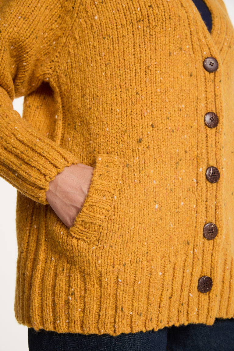Bonny Glen Ladies Tweed Cardigan - Yellow
