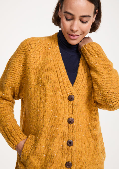 Bonny Glen Tweed-Cardigan für Damen - Gelb