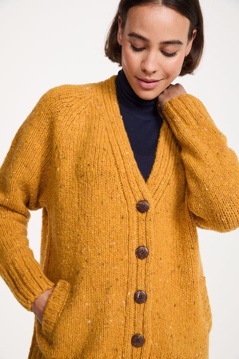 Bonny Glen Ladies Tweed Cardigan - Yellow