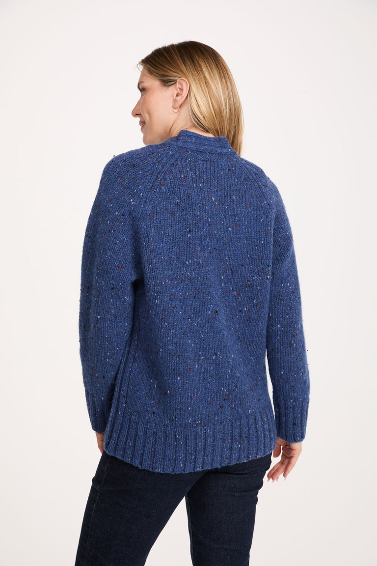 Bonny Glen Ladies Tweed Cardigan - Denim