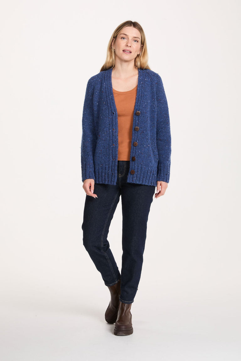 Bonny Glen Ladies Tweed Cardigan - Denim