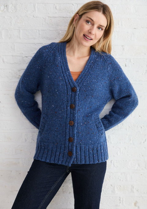 Cardigan en tweed pour femme Bonny Glen - Denim