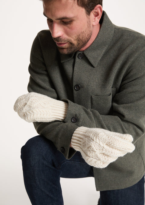 Killeany Aran Handknit Merino Gloves - Cream