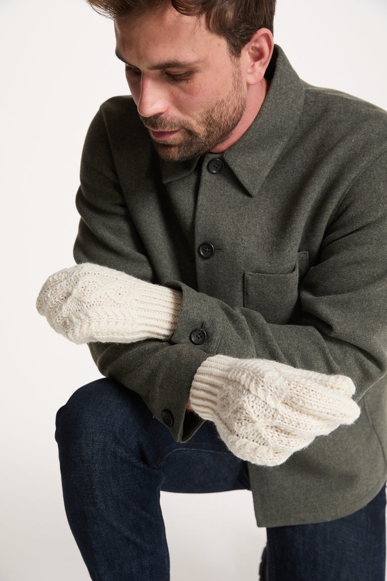 Killeany Aran Handknit Merino Gloves - Cream