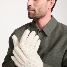 Killeany Aran Handknit Merino Gloves - Cream