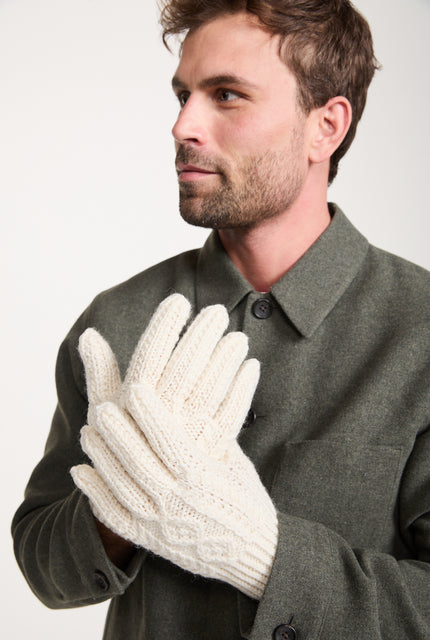 Killeany Aran Handknit Merino Gloves - Cream