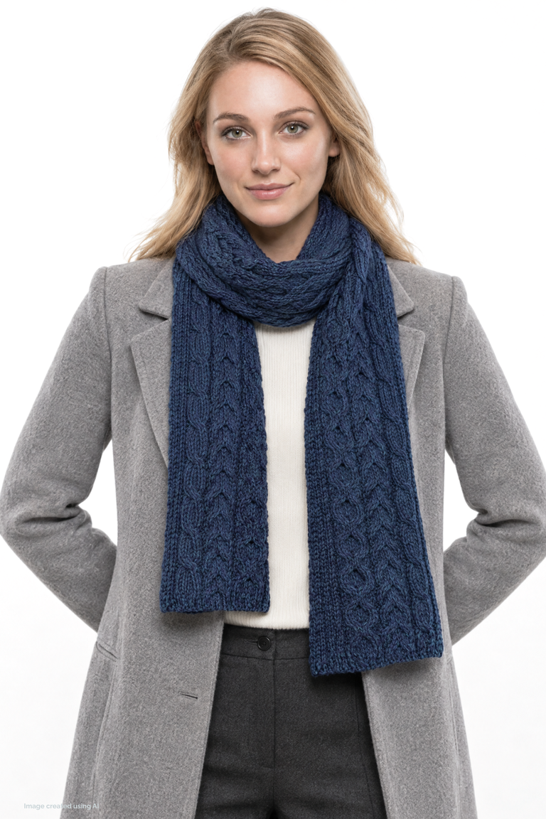 Bonnet Cong Aran en laine mérinos avec pompon - Vert