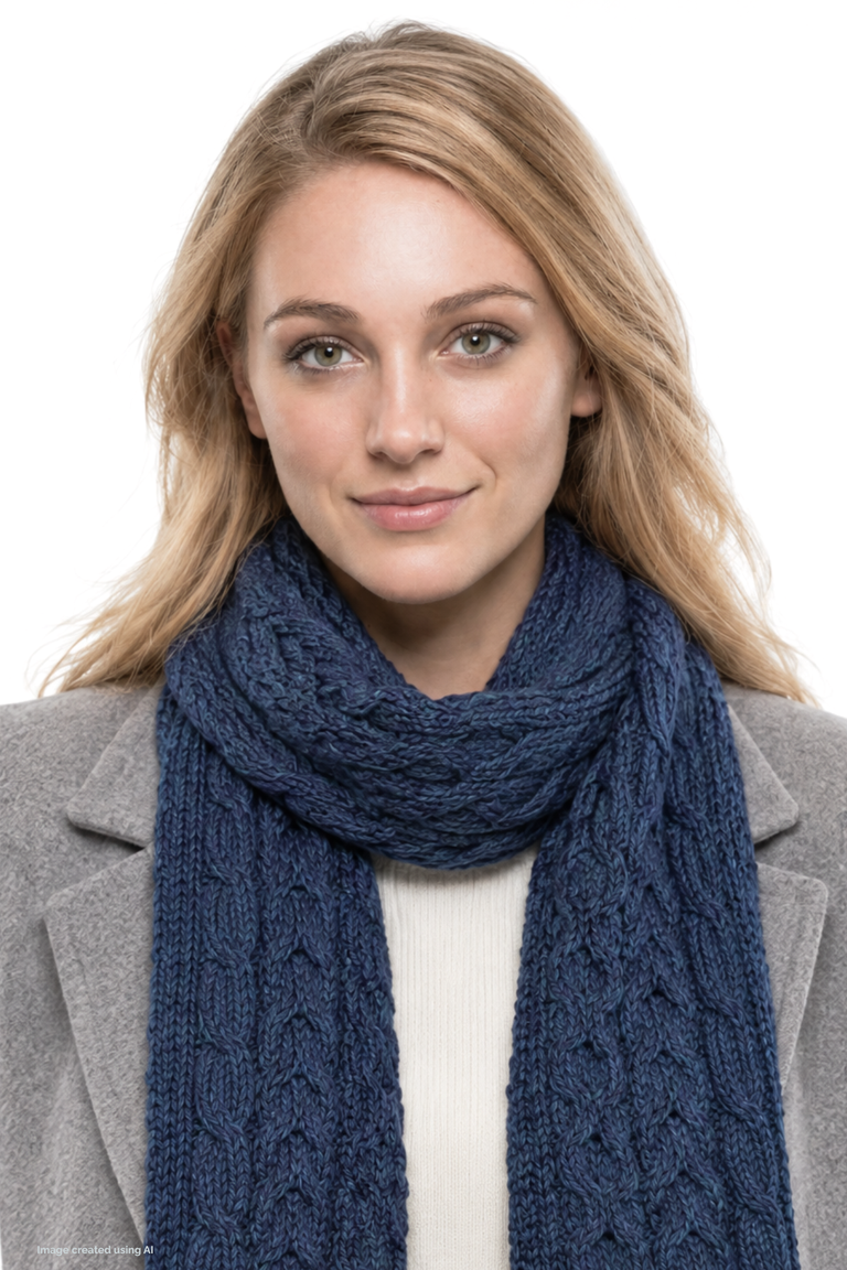 Bonnet Cong Aran en laine mérinos avec pompon - Vert