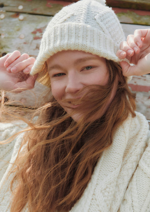 Bonnet de ski Kinard Aran - Crème