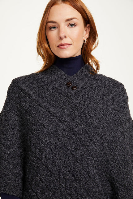 Merino wool, aran poncho,wool poncho, ireland,knitwear,made in ireland,wrap