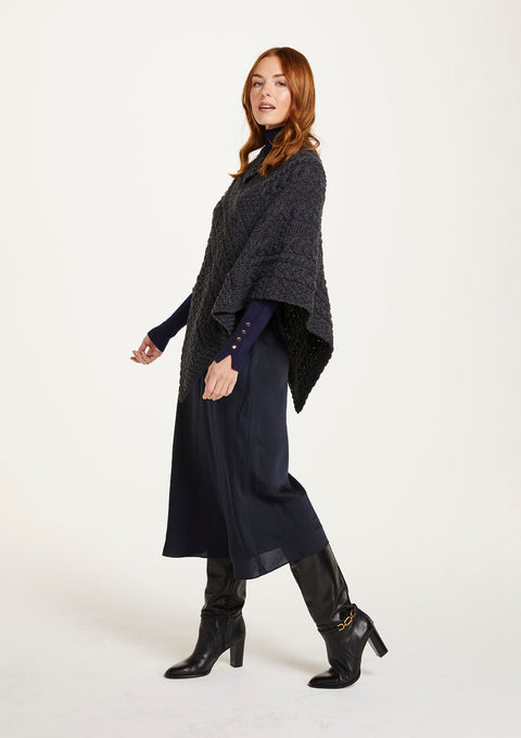 Merino wool, aran, wool poncho, Ireland, knitwear, made in Ireland, wrap