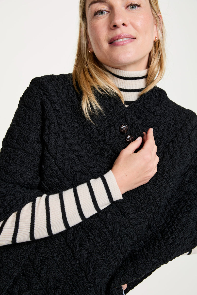 Merino wool, aran poncho, wool poncho, Ireland, knitwear ,made in Ireland, wrap