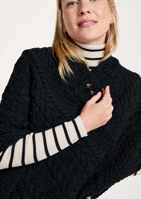 Merino wool, aran poncho, wool poncho, Ireland, knitwear ,made in Ireland, wrap