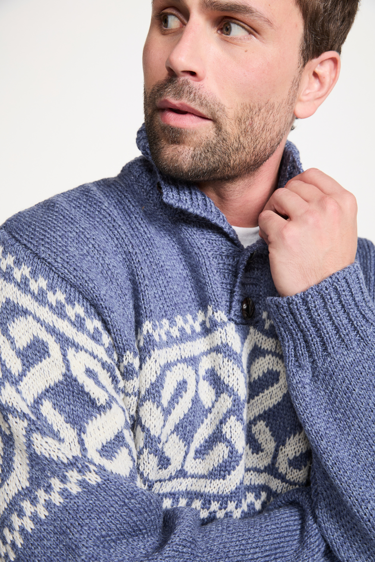 Pull col roulé en tweed Raheen pour homme - Vert vif