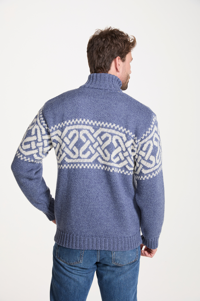 Pull col roulé en tweed Raheen pour homme - Vert vif