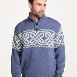Pull col roulé en tweed Raheen pour homme - Vert vif