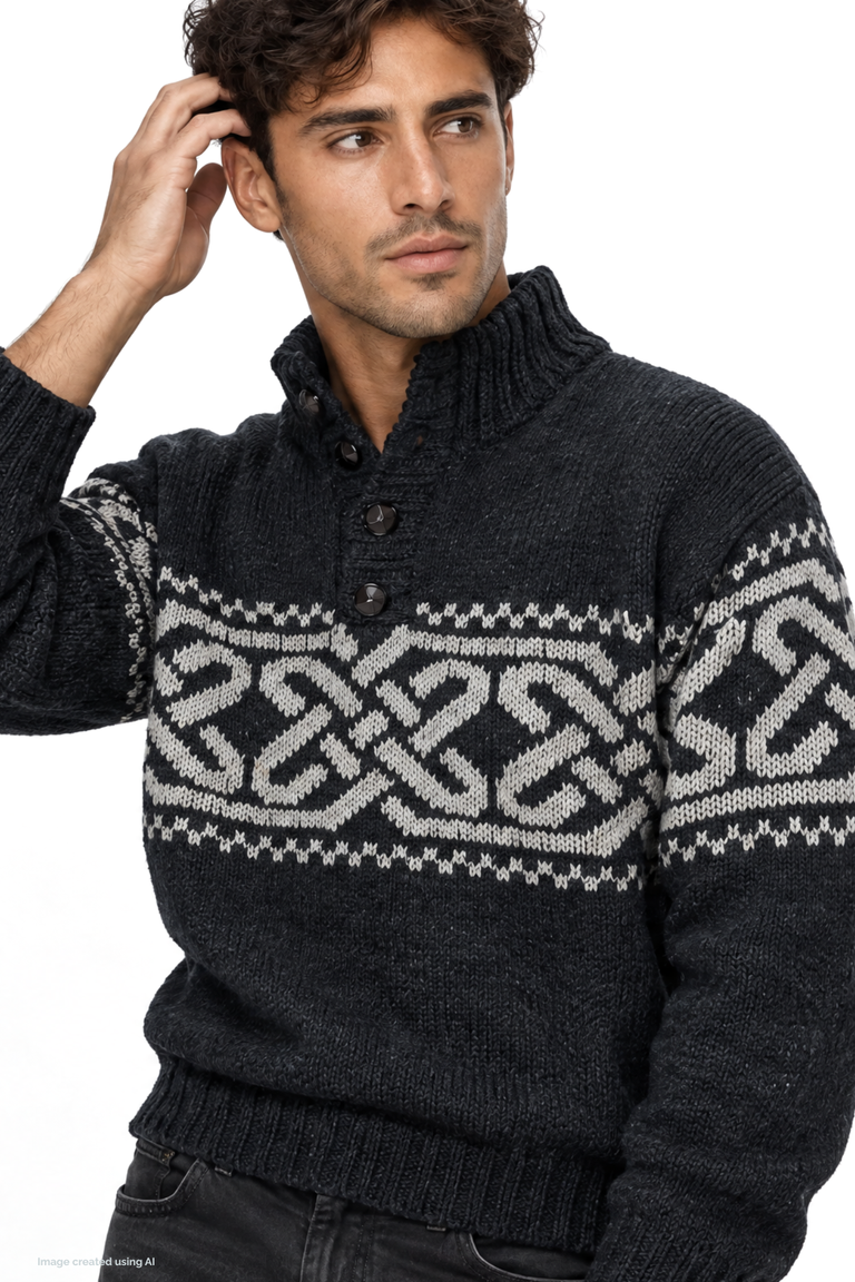 Pull col roulé en tweed Raheen pour homme - Vert vif