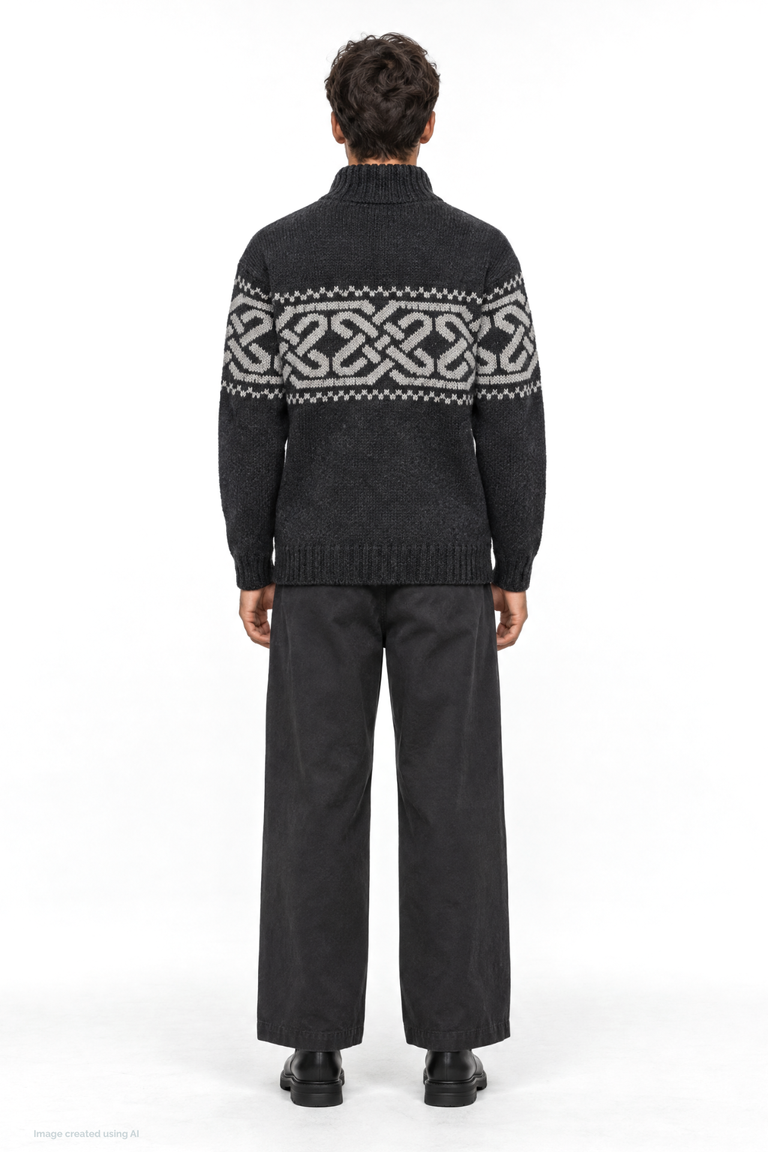 Pull col roulé en tweed Raheen pour homme - Vert vif