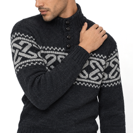 Pull col roulé en tweed Raheen pour homme - Vert vif