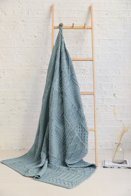 Merino wool blanket, made in Ireland,aran blanket,100% wool blanket, wool blankets for sale, knitwear, blue