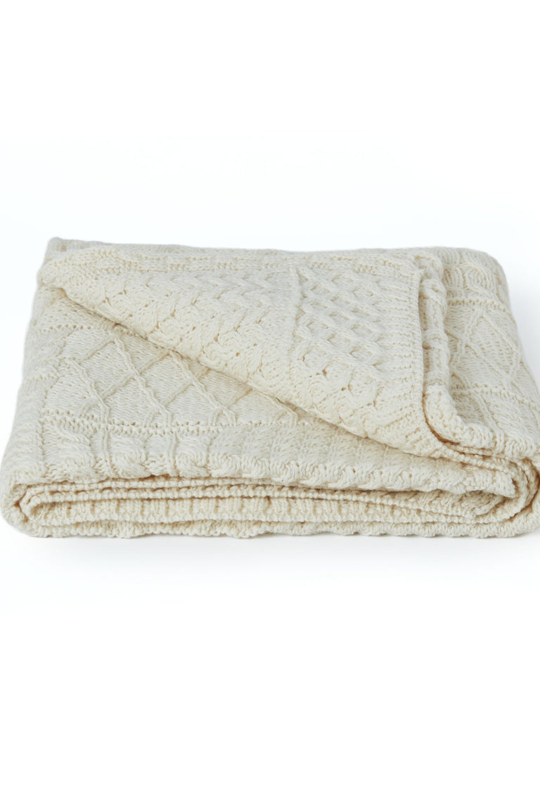 Keel Aran Patchworkdecke - Creme