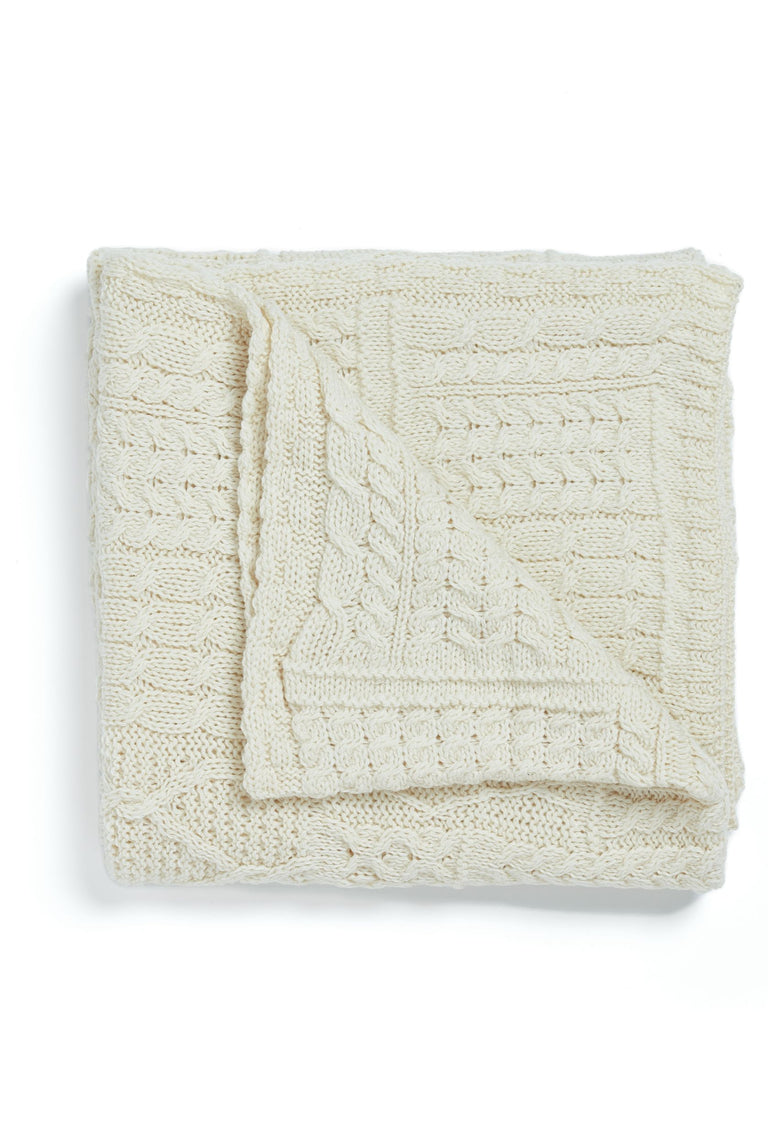 Keel Aran Patchworkdecke - Creme