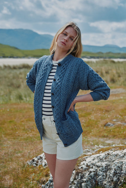 Merino Wool sweater, made in Ireland, wool jumper, knitwear, denim, cardigan, Ireland,aran wool, Buttoned cardigan