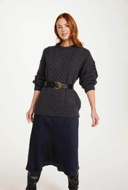 Merino wool sweater, jumper, made in Ireland, Crew neck, cable knit, knitwear.wool jumper,aran, unisex