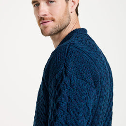 Pull traditionnel mérinos Aran pour hommes Inisheer - Atlantique
