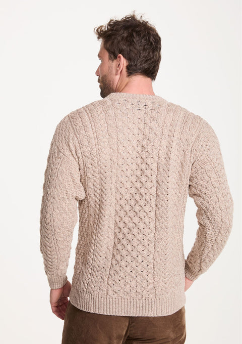 Pull traditionnel mérinos Aran pour femmes Inisheer - Marine