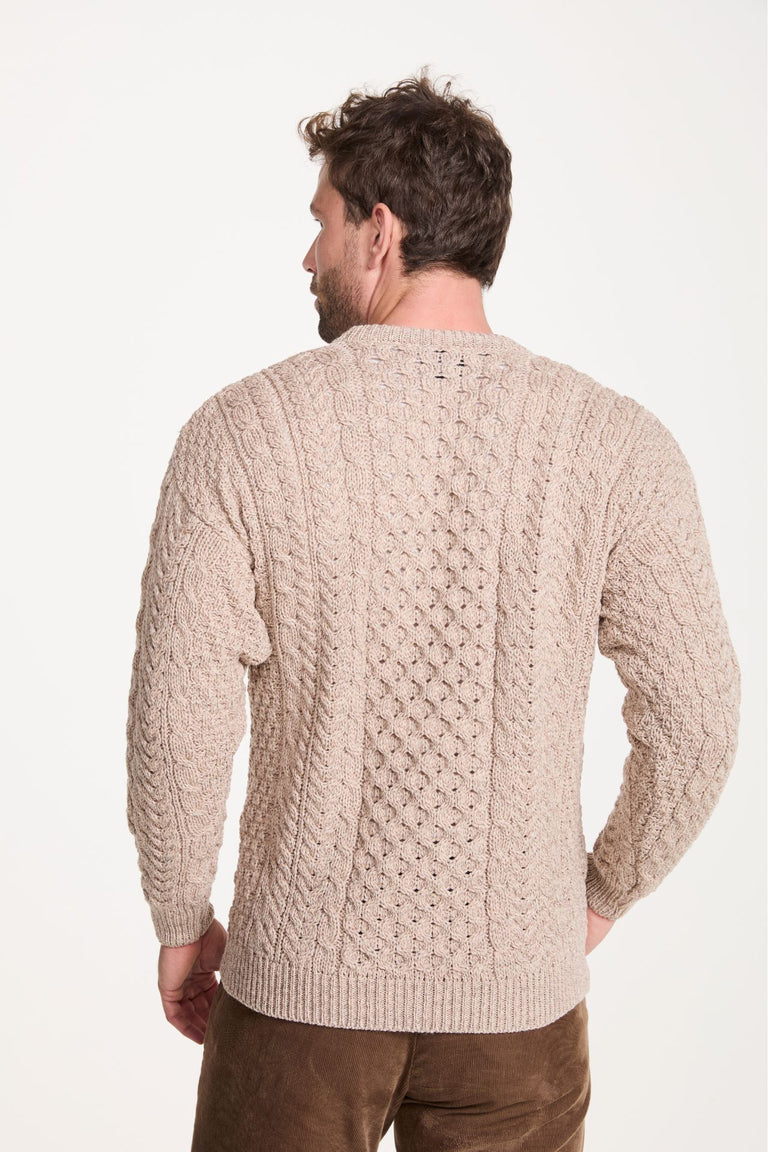 Pull traditionnel mérinos Aran pour femmes Inisheer - Marine