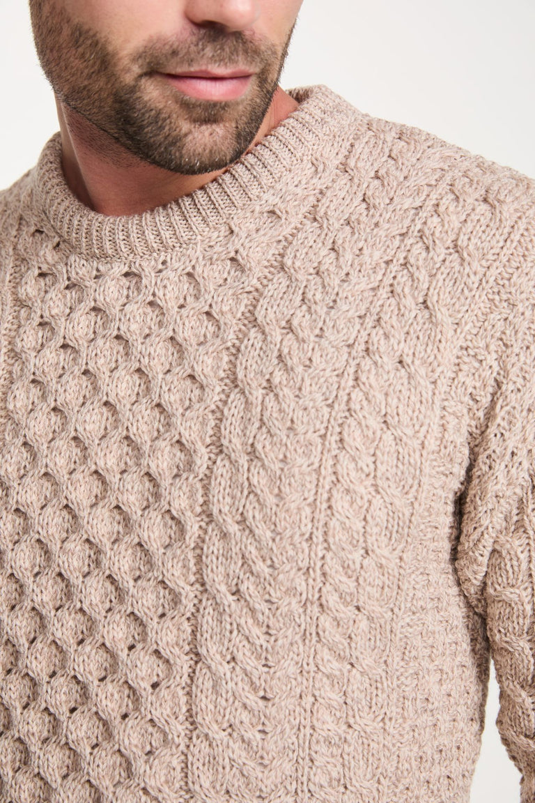 Pull traditionnel mérinos Aran pour femmes Inisheer - Marine