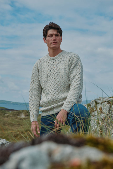 Merino wool sweater, Ireland, Aran, jumper, Pullover, men's sweater, made in Ireland ,knitwear ,cable knit,unisex ,fisherman