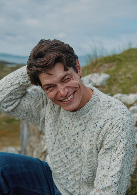 Sweater, merino wool, jumper, made in Ireland, Crew neck, cable knit, knitwear.wool jumper,aran, unisex, men's sweater
