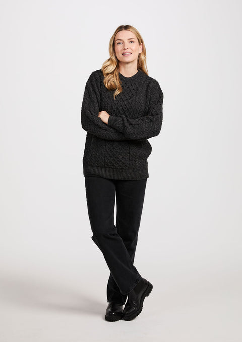 Sweater, merino wool, jumper, made in Ireland, Crew neck, cable knit, knitwear.wool jumper,aran, unisex