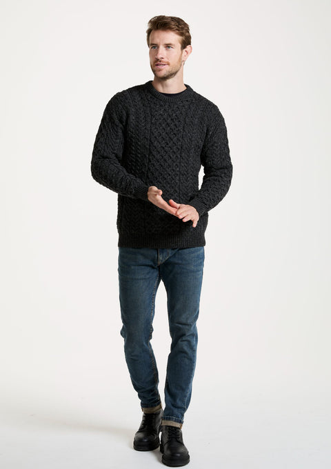 Sweater, merino wool, jumper, made in Ireland, Crew neck, cable knit, knitwear.wool jumper,aran, unisex