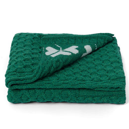 Shamrock Heritage Merino Aran Throw - Green