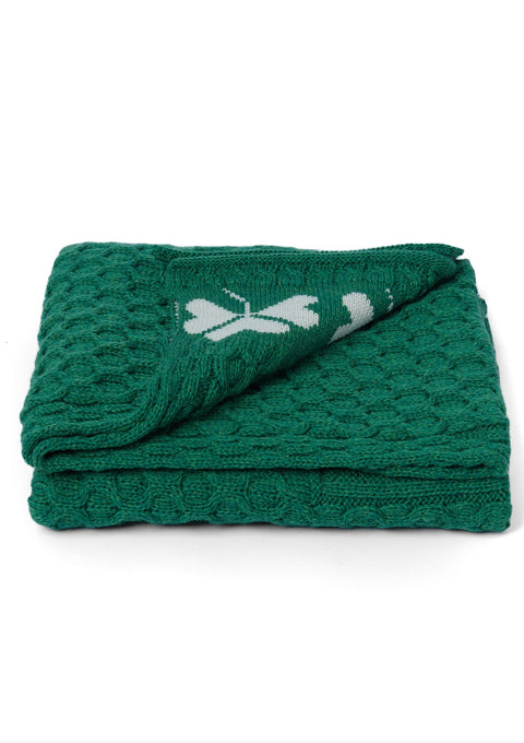 Shamrock Heritage Merino Aran Throw - Green