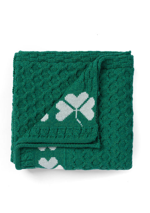 Shamrock Heritage Merino Aran Throw - Green
