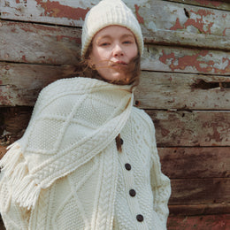 Kinard Aran Scarf - Cream