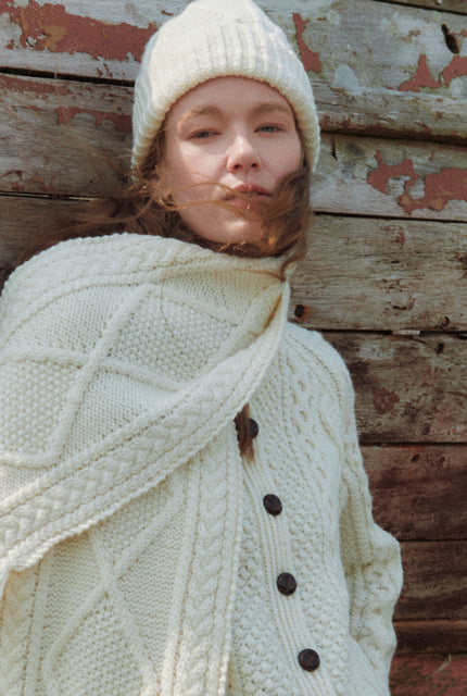Kinard Aran Scarf - Cream