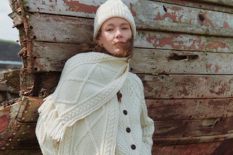 Kinard Aran Scarf - Cream