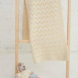Couverture Aran Dugort Honey, Diamond &amp; Cable - Crème