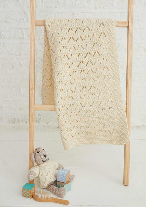 Couverture Aran Dugort Honey, Diamond &amp; Cable - Crème