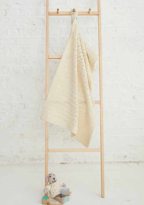 Couverture Aran Dugort Honey, Diamond &amp; Cable - Crème