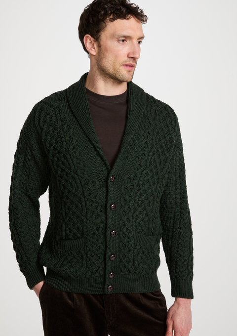 Cardigan à col châle pour homme Carlingford - Crème