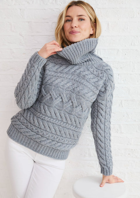 Merino wool sweater, Ireland, Aran, jumper, Pullover, made in Ireland, knitwear, women's sweater, ladies' jumper