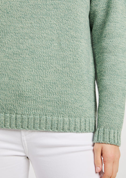Merino wool sweater, Ireland, Aran, jumper, Pullover, made in Ireland, knitwear, women's sweater, ladies' jumper, green ,Crew neck